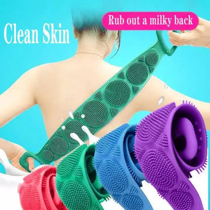 Single Side Silicone Bath Towel Scrubber – Soft Body Cleaning Brush (Random Color)