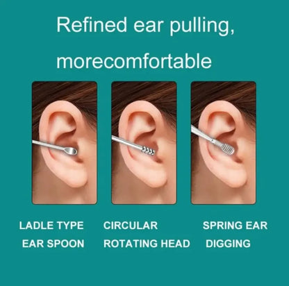 6Pcs Stainless Steel Ear Cleaner Set – Ear Wax Removal Curette Kit with Pickers & Spoon Tools