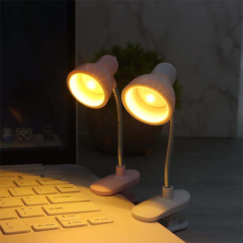 Mini LED Clamp Lamp – Portable USB-Powered Desk Light with Adjustable Flexible Neck, Strong Clamp Base, Eye-Friendly Flicker-Free Lighting for Home, Office, Bedside & Travel ( Random Color)