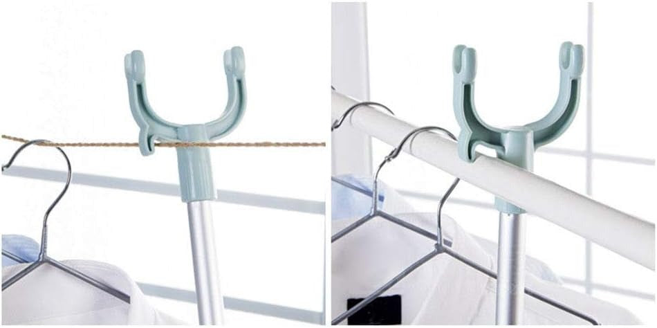 Extendable Telescopic Clothes Fork, Adjustable Laundry Hanging Fork with Hook (random color)