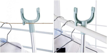 Extendable Telescopic Clothes Fork, Adjustable Laundry Hanging Fork with Hook (random color)