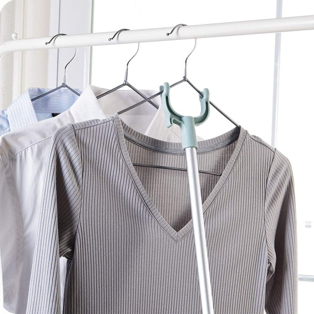 Extendable Telescopic Clothes Fork, Adjustable Laundry Hanging Fork with Hook (random color)