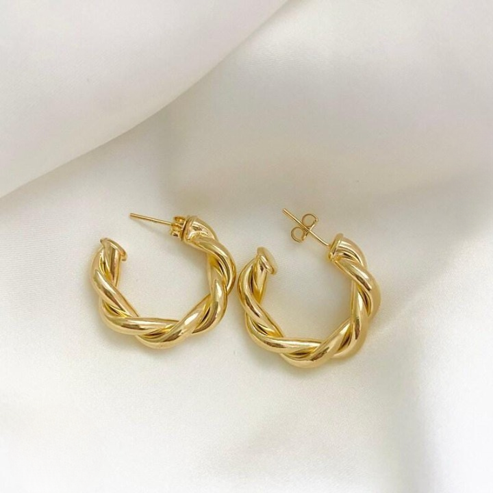 Twisted Sparkling Earrings for Women | Stylish Fashion Jewelry | Available in Silver & Golden | Perfect for Parties, Weddings & Daily Wear (WJ-101) - Silver