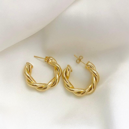 Twisted Sparkling Earrings for Women | Stylish Fashion Jewelry | Available in Silver & Golden | Perfect for Parties, Weddings & Daily Wear (WJ-101) - Silver