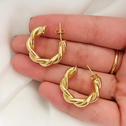 Twisted Sparkling Earrings for Women | Stylish Fashion Jewelry | Available in Silver & Golden | Perfect for Parties, Weddings & Daily Wear (WJ-101) - Silver