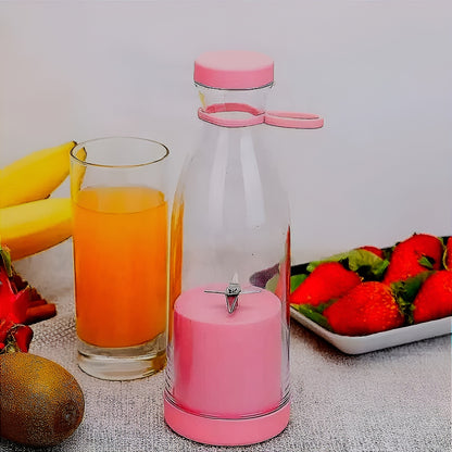 Portable 6 Blades Mini Bottle Juicer | USB Rechargeable Smoothie Blender | Powerful Personal Fruit Mixer For Travel, Gym & Home Use (Random Color)