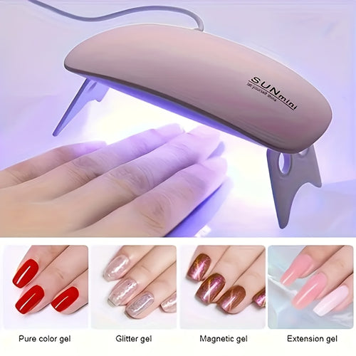UV Led Lamp For Nails 6W Nail Lamp Light With Timer Mini Portable Nail Dryer Usb Gel Nail Polish Lamp For Nail Art Design At Home Random Color
