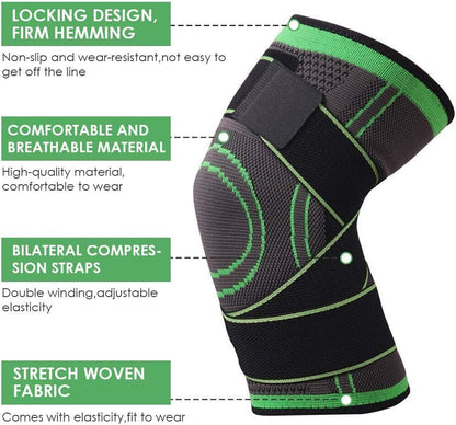 Knee Support Band For Pressure Weaving With 3D Weave Protection Against Injury Pressure Adjustable Knee Support For Men And Women (1Pc)