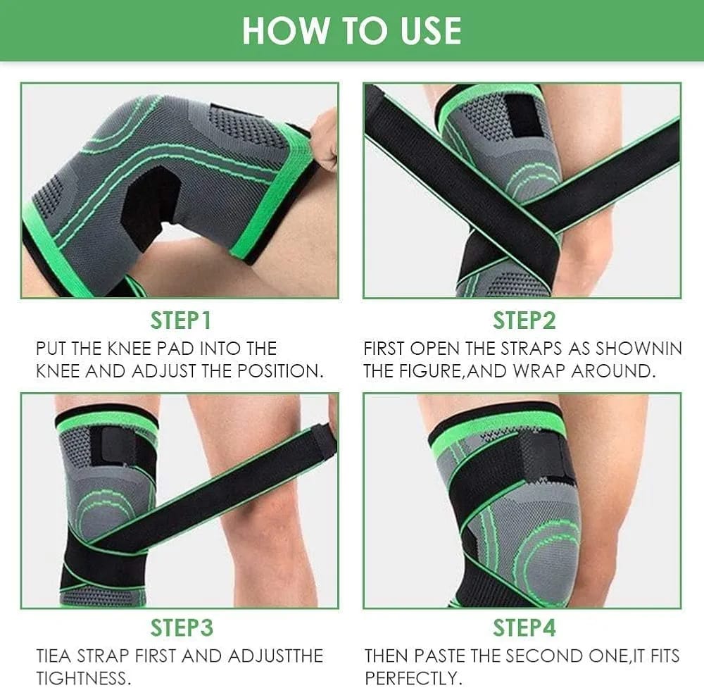 Knee Support Band For Pressure Weaving With 3D Weave Protection Against Injury Pressure Adjustable Knee Support For Men And Women (1Pc)