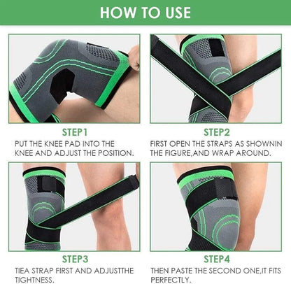 Knee Support Band For Pressure Weaving With 3D Weave Protection Against Injury Pressure Adjustable Knee Support For Men And Women (1Pc)