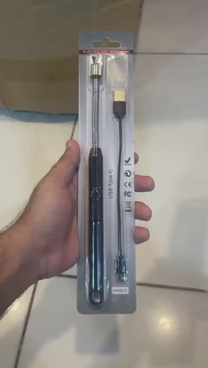 360° Outdoor Kitchen Lighter | USB Rechargeable Electronic Arc Lighter With Flexible Neck, Safety Lock (Random Color)