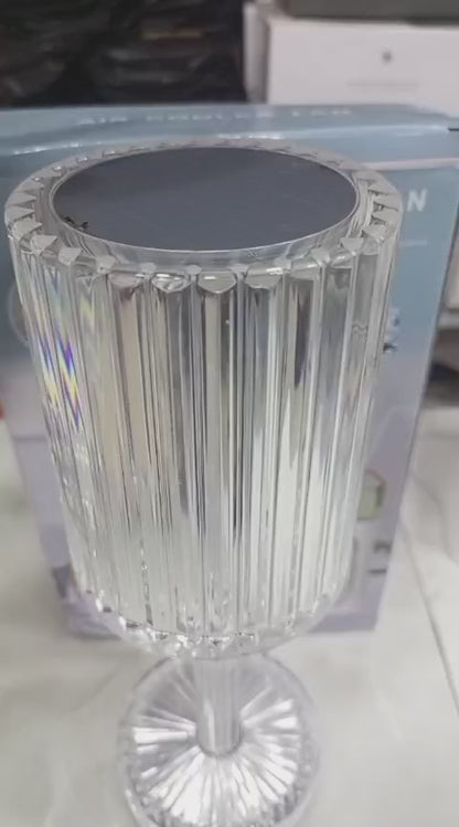 RGB Crystal Touch Table Lamp, LED Night Light Bedside Lamp with USB Charging Port for Living Room Bedroom